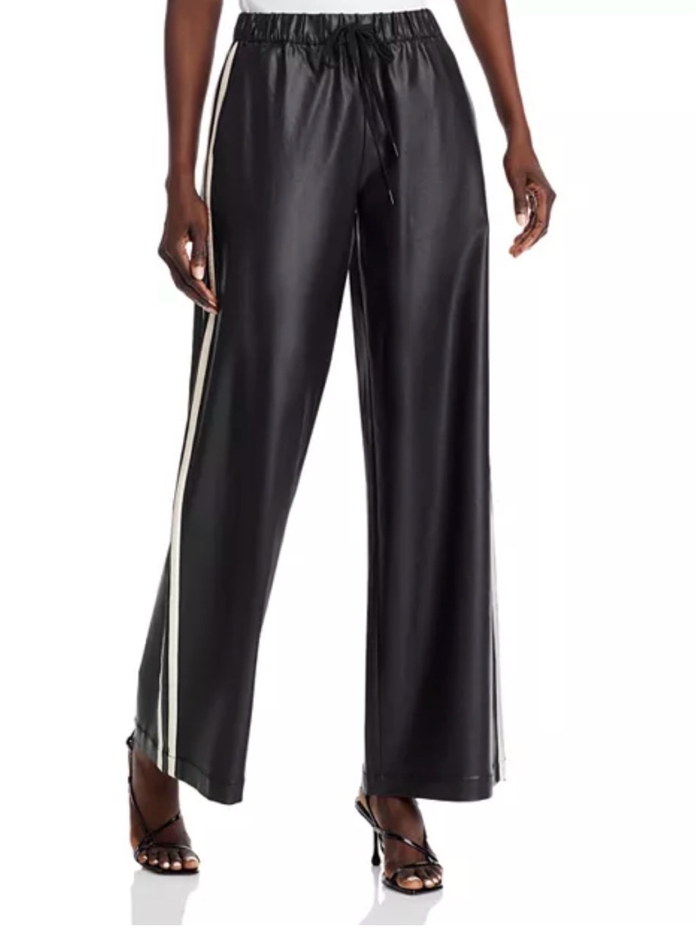 NWOT Bella Dahl x Anthropologie Wide Leg Faux Leather Striped Pants Medium